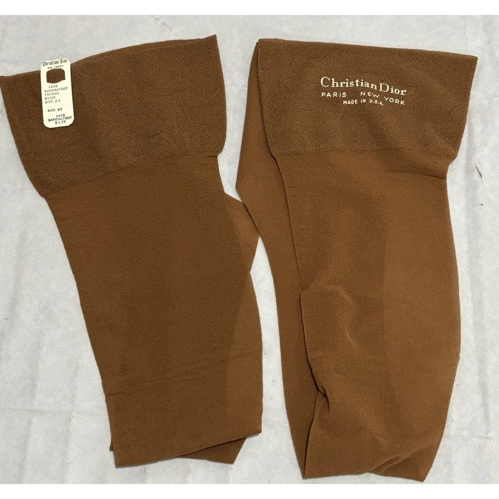 Christian Dior Stockings Nylon New Open Box French Beige Size #2 Vintage‎